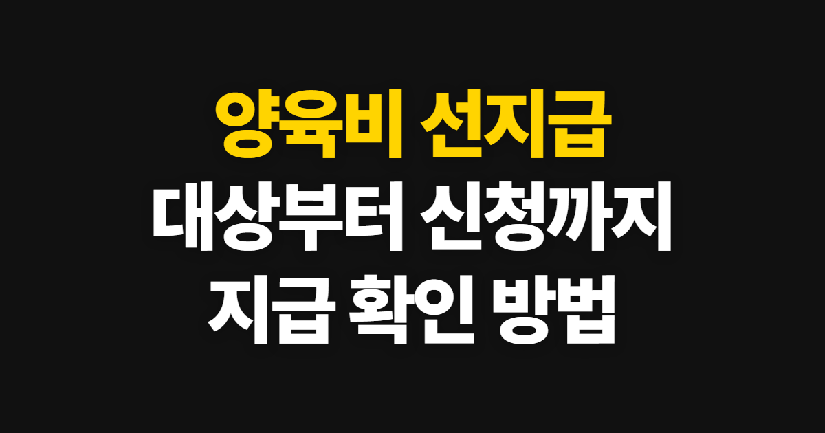 양육비 선지급, 대상 확인부터 지급 후 점검까지