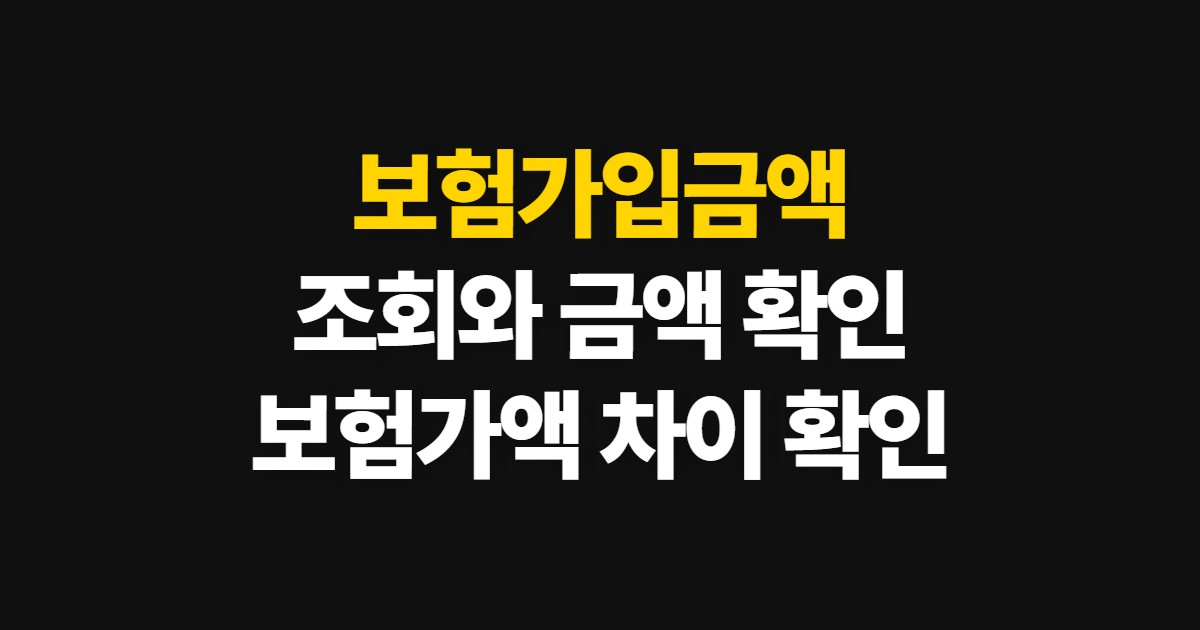 보험가입금액 뜻과 조회 방법, 보험가액·지급금액 확인하기
