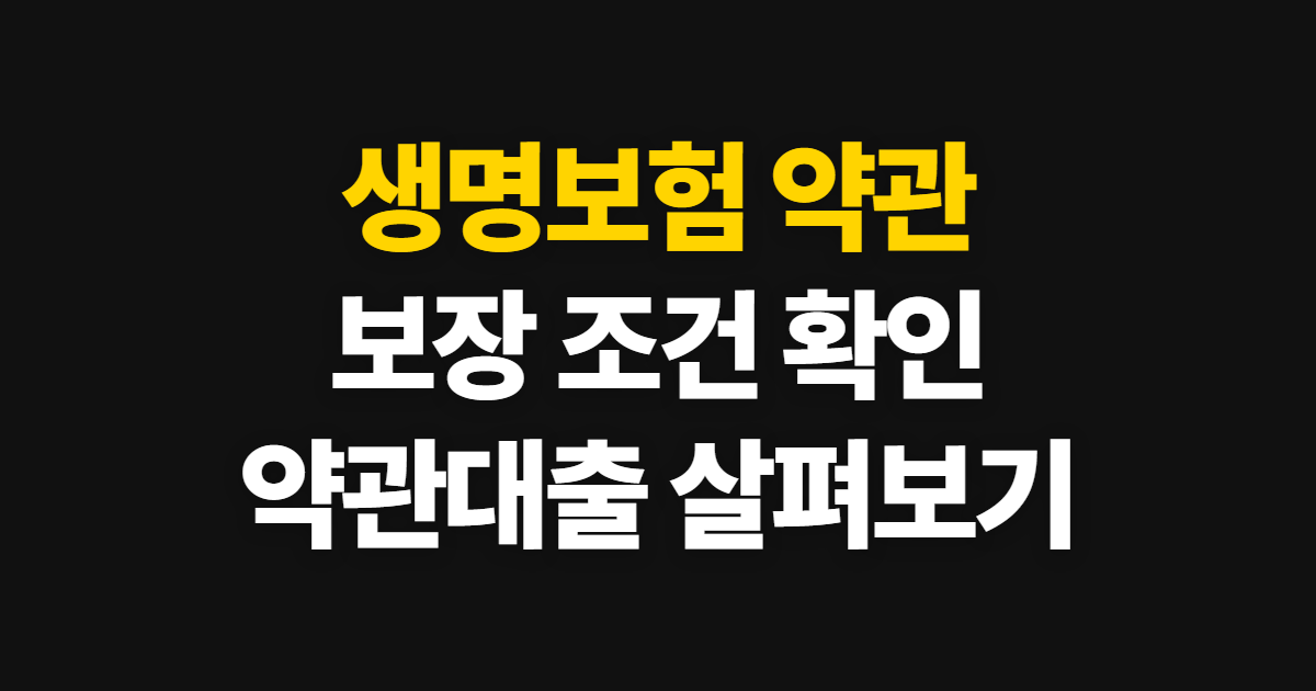 생명보험 약관 확인 방법, 보장 내용과 대출 조건 살펴보기