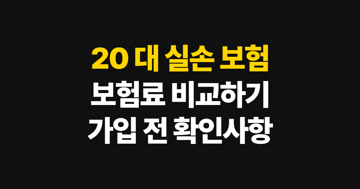 20 대 실손 보험, 보험료 비교부터 조회까지