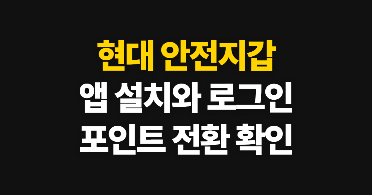 현대 안전지갑, 앱 설치부터 로그인과 포인트 전환까지