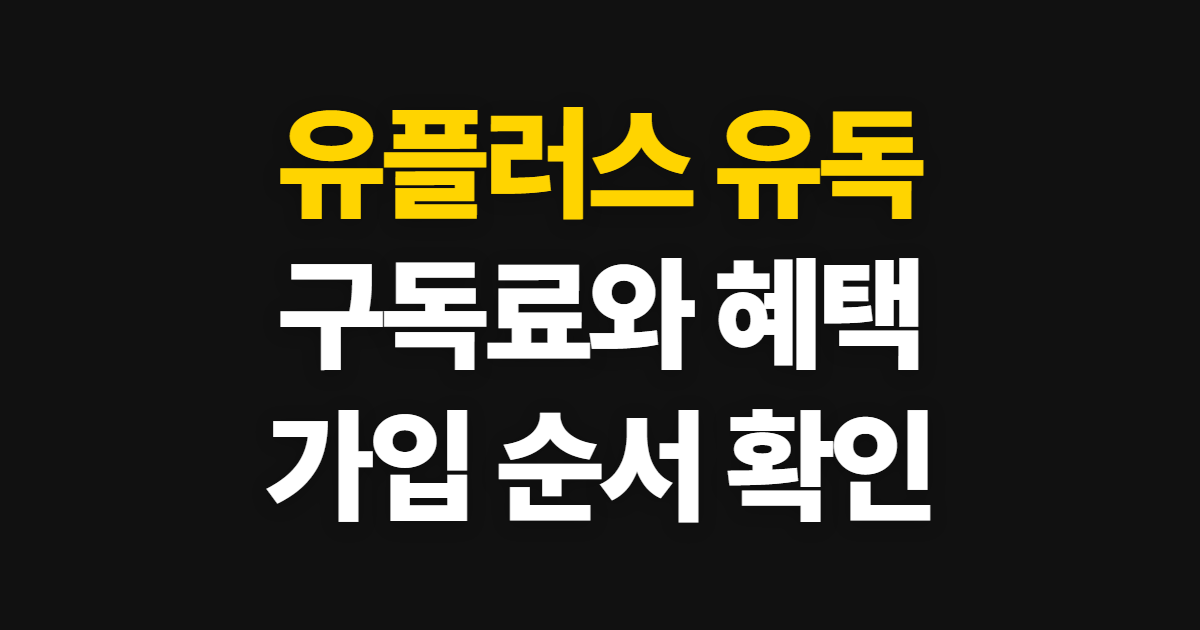 유플러스 유독, 유튜브 프리미엄·넷플릭스 결합과 구독료 확인 순서