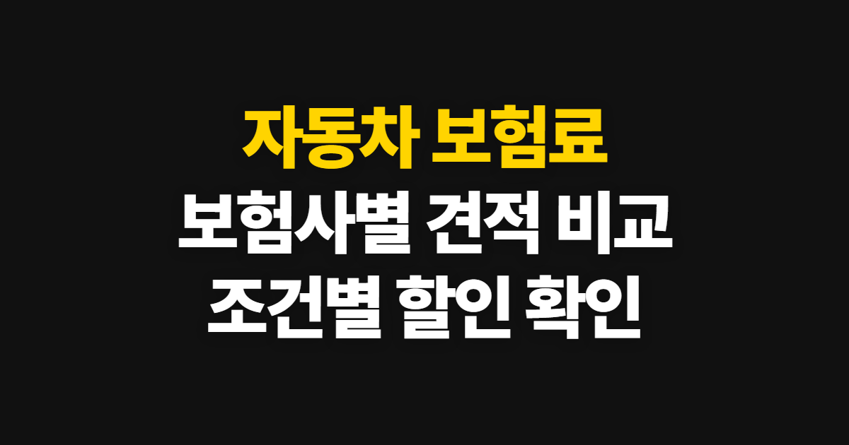 자동차 보험료 비교 견적 사이트, 공식 주소와 조건별 견적 확인 방법