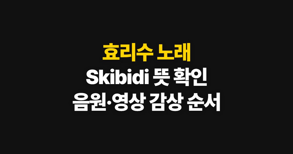 효리수 노래 Skibidi, 뜻과 장르부터 감상 순서까지