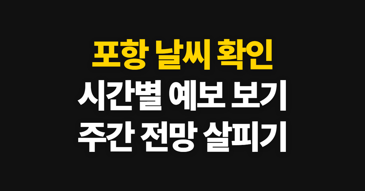 포항 날씨, 현재 기온부터 시간별 예보와 주간 전망 확인 순서