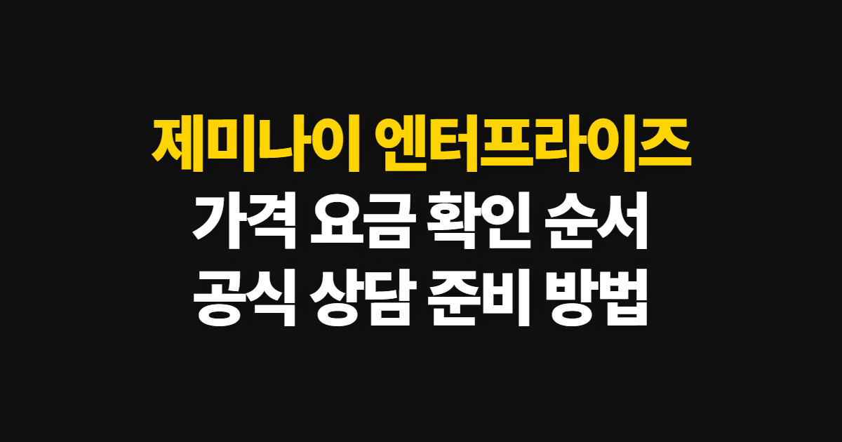 제미나이 엔터프라이즈 가격, 요금 확인과 상담 순서