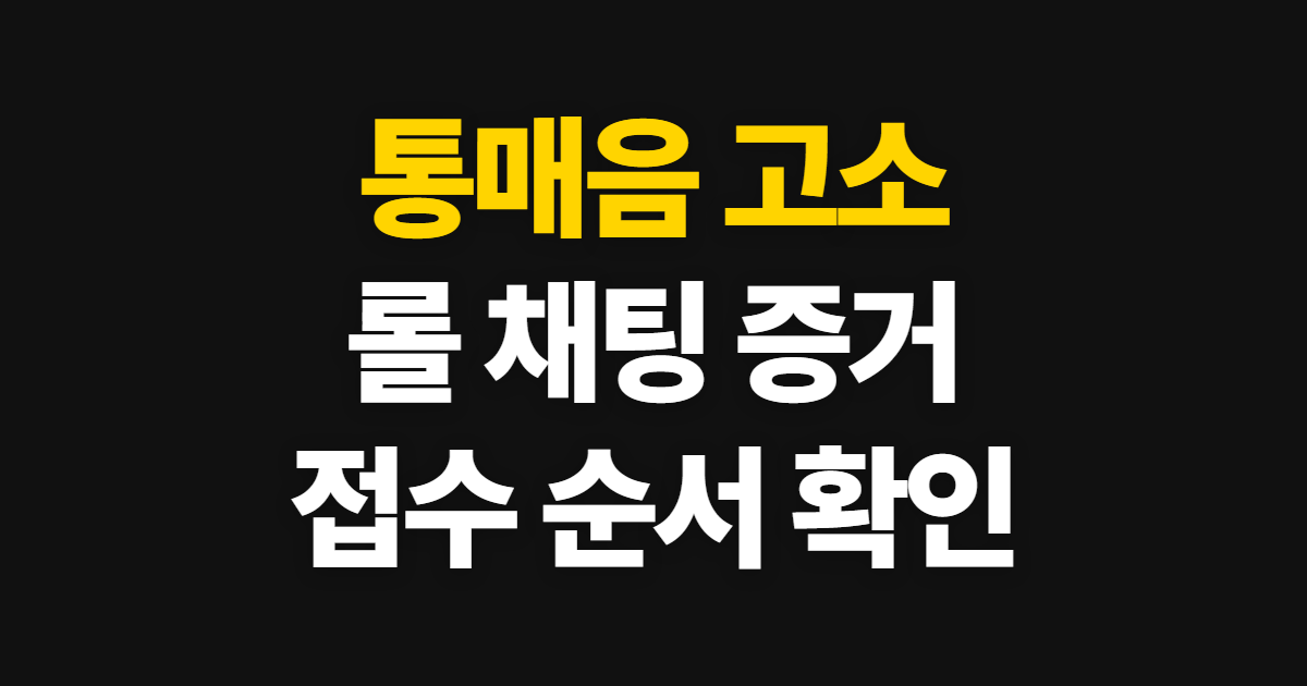 통매음 고소, 롤 채팅 증거부터 접수까지 순서
