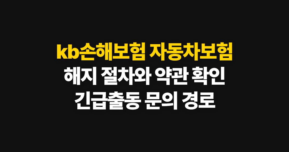 kb손해보험 자동차보험 해지, 다이렉트 절차와 약관 확인법