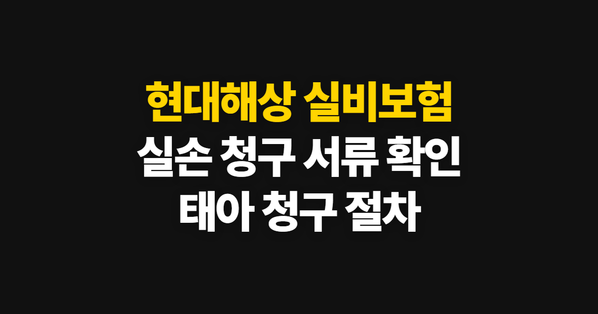 현대해상 실비보험, 실손 청구 방법과 서류 확인