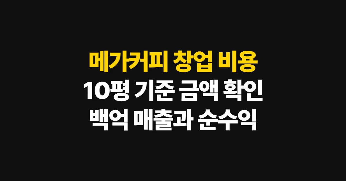 메가커피 창업 비용, 컴포즈커피와 비교할 투자 기준