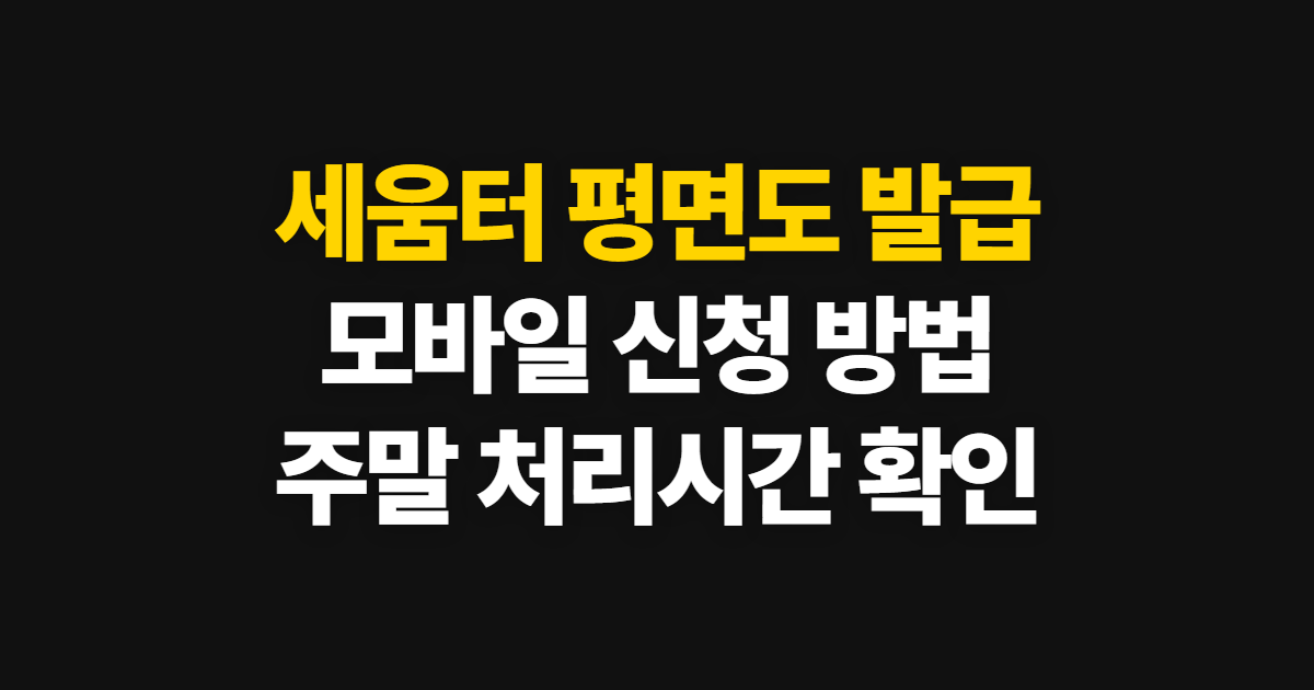세움터 평면도 발급, 모바일 신청과 소요시간·주말 확인