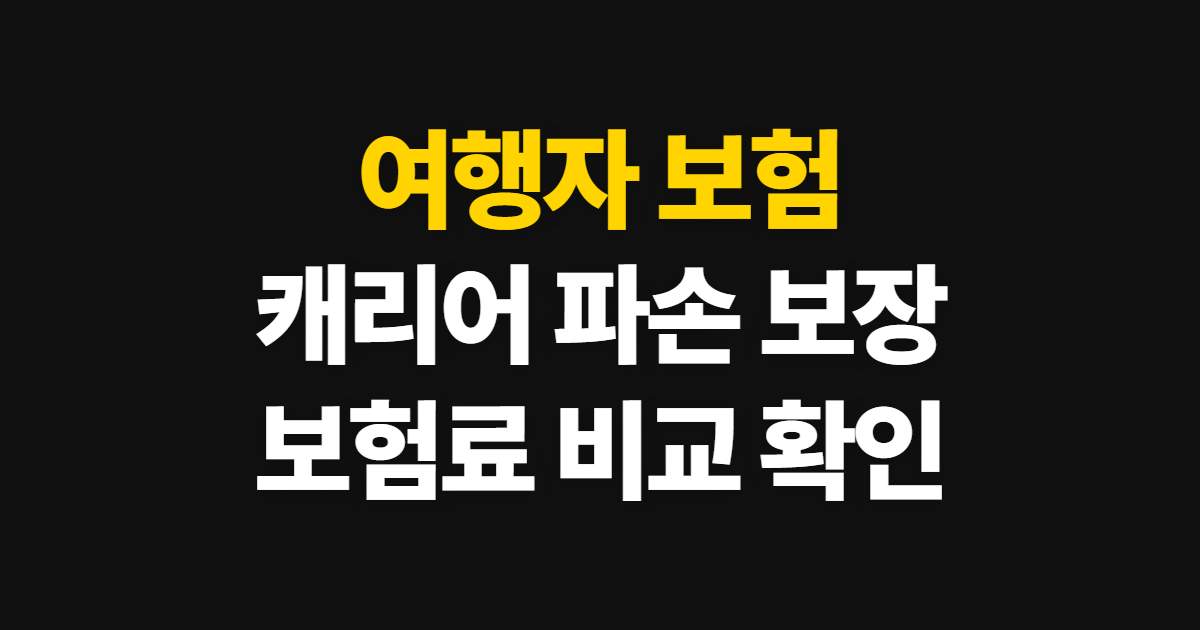 여행자 보험, 트래블로버 캐리어 파손 보장 확인과 보험료 비교