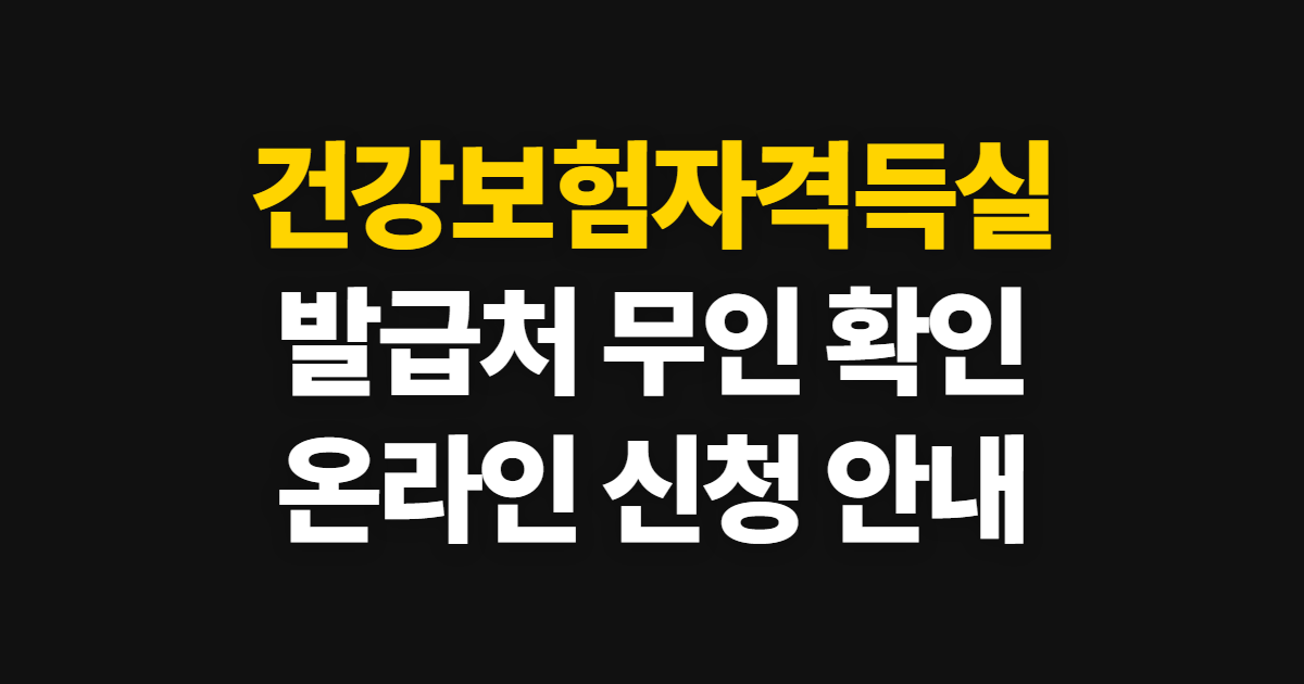 건강보험자격득실확인서 발급, 발급처와 무인 발급 방법