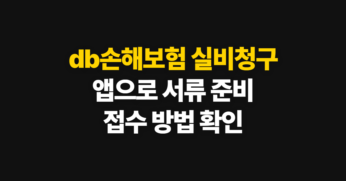 db손해보험 실비청구, 앱 서류 준비와 접수 방법
