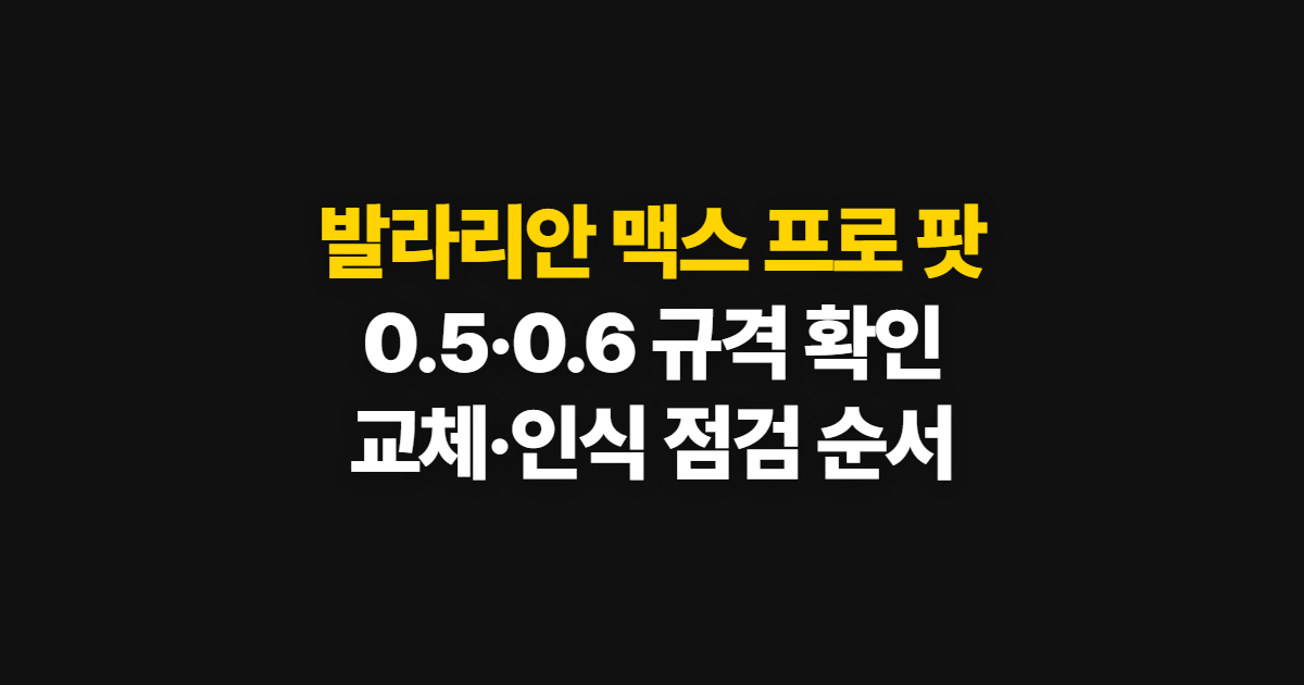 발라리안 맥스 프로 팟, 0.5·0.6 교체와 인식 확인 순서