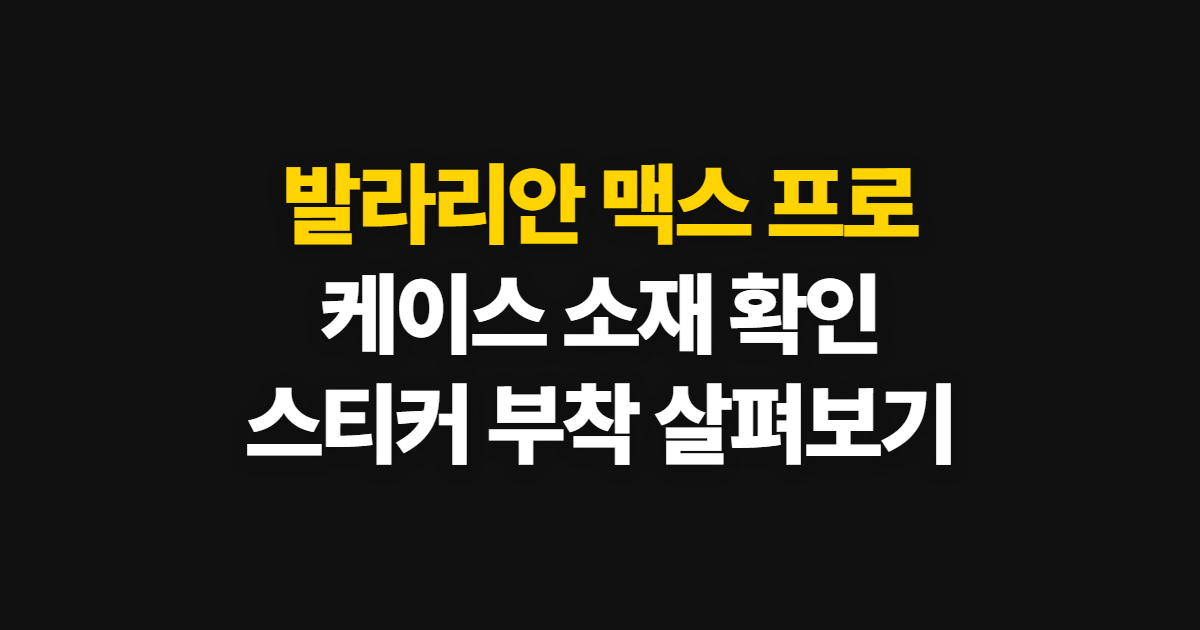 발라리안 맥스 프로 케이스, 실리콘·투명·가죽별 확인법