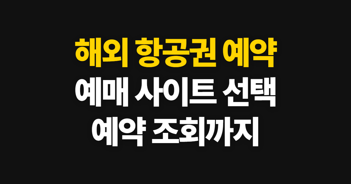 해외 항공권 예약, 예매 사이트 선택부터 조회까지 진행 순서