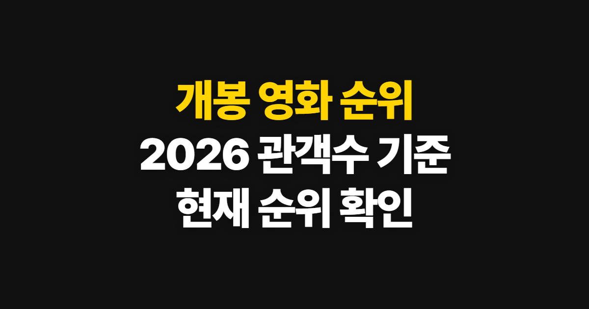 개봉 영화 순위, 2026년 국내 관객수 비교 기준과 확인 방법