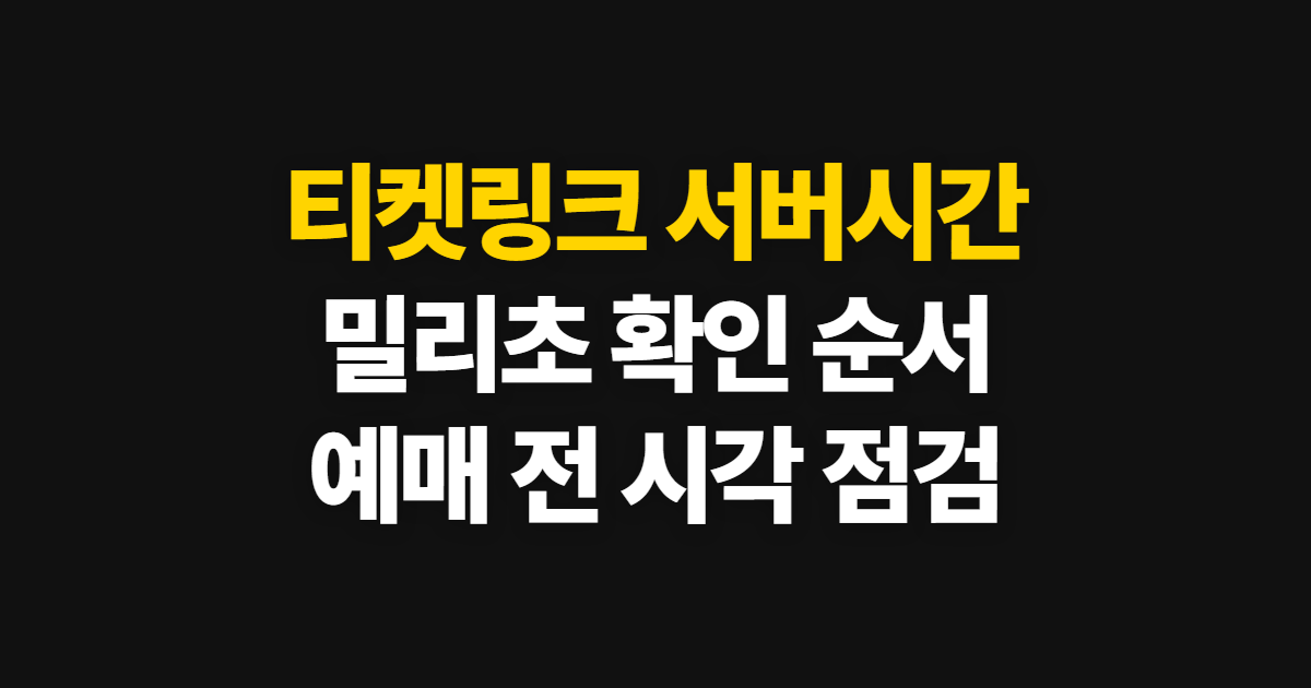 티켓링크 서버시간, 밀리초와 네이비즘 확인 순서