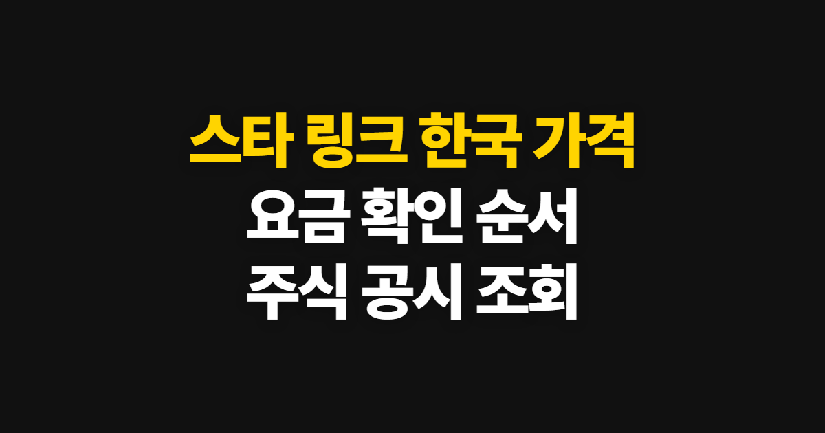 스타 링크 한국 가격, 요금 확인부터 주식 조회까지