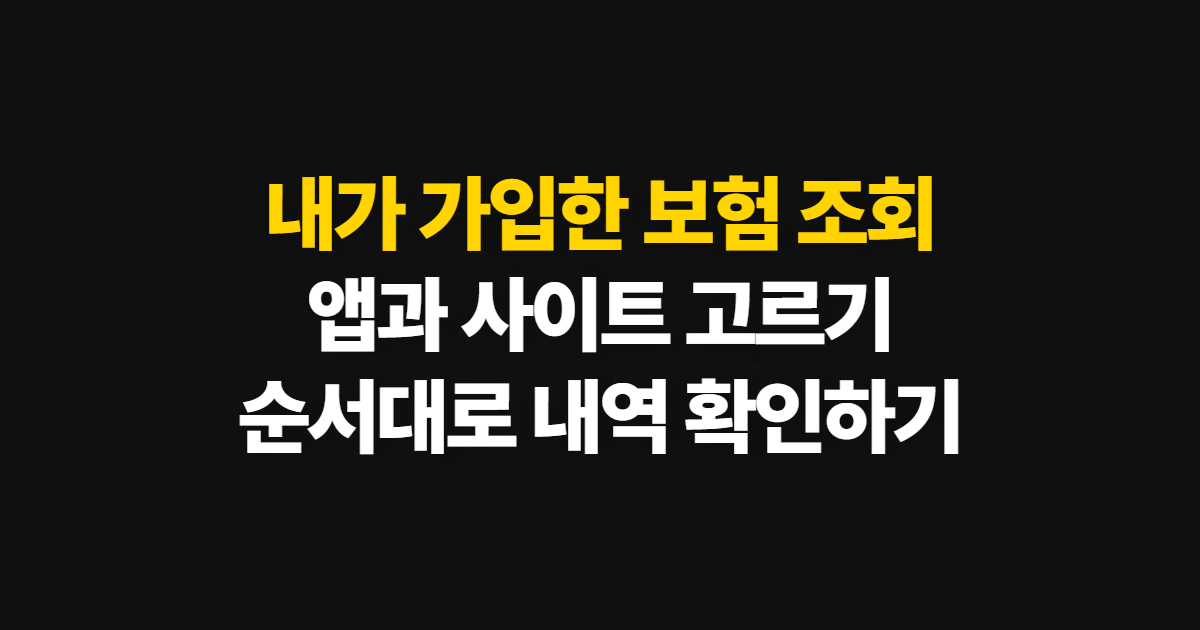 내가 가입한 보험 조회, 앱과 사이트 선택부터 확인 순서까지