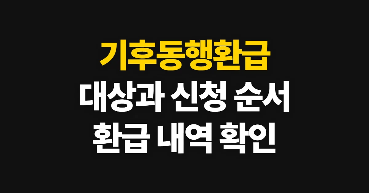 기후동행환급, 대상과 신청·지급 확인 순서