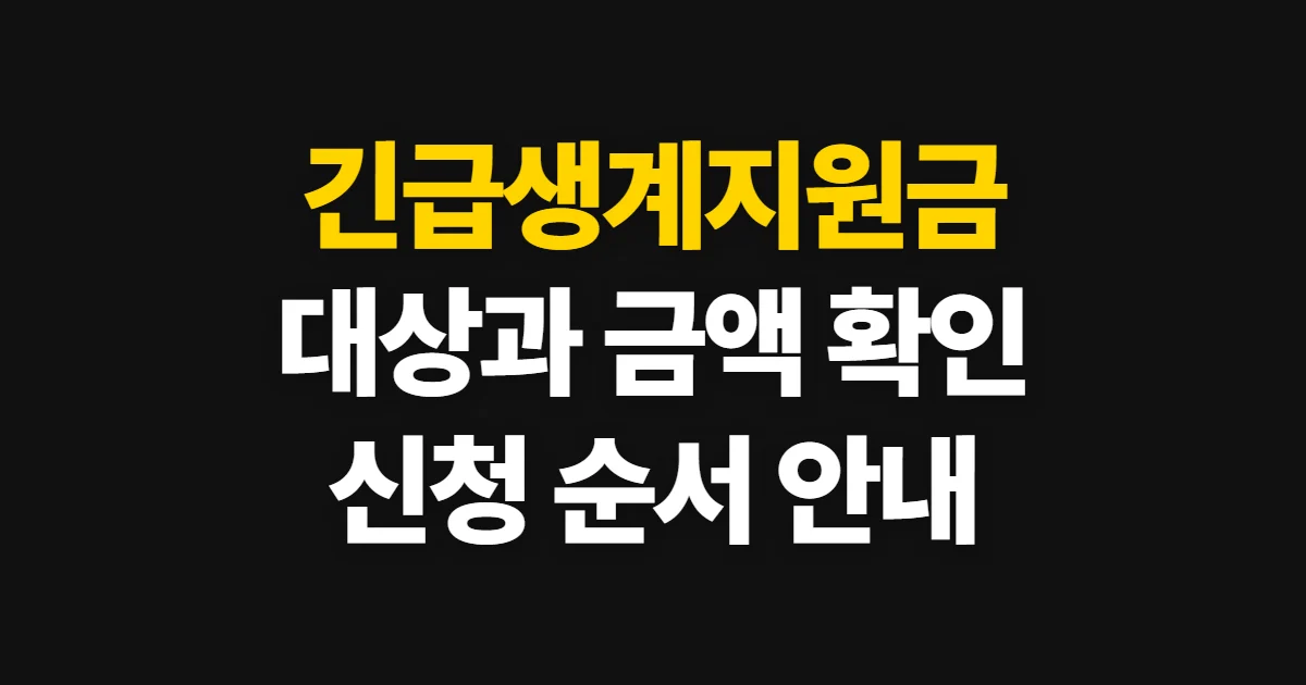 긴급생계지원금, 대상과 금액·신청 방법 확인 순서