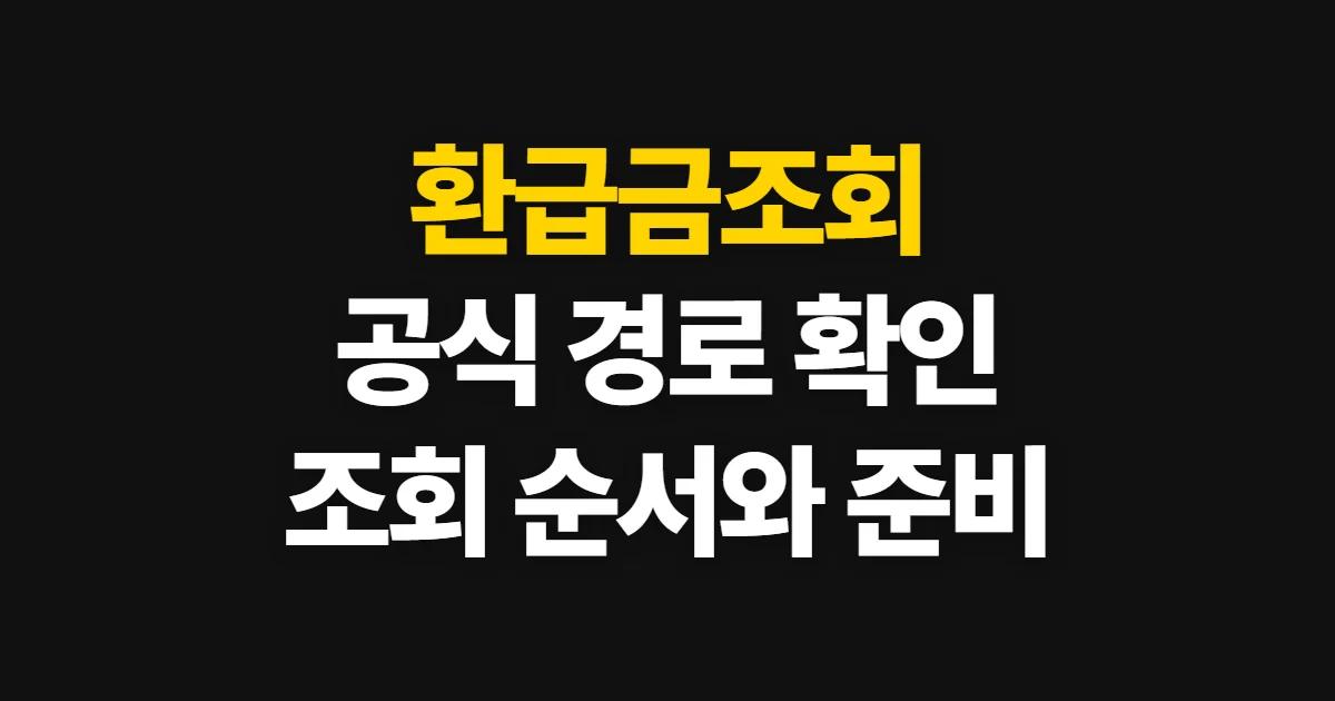 환급금조회, 공식 사이트별 조회 경로와 준비 정보