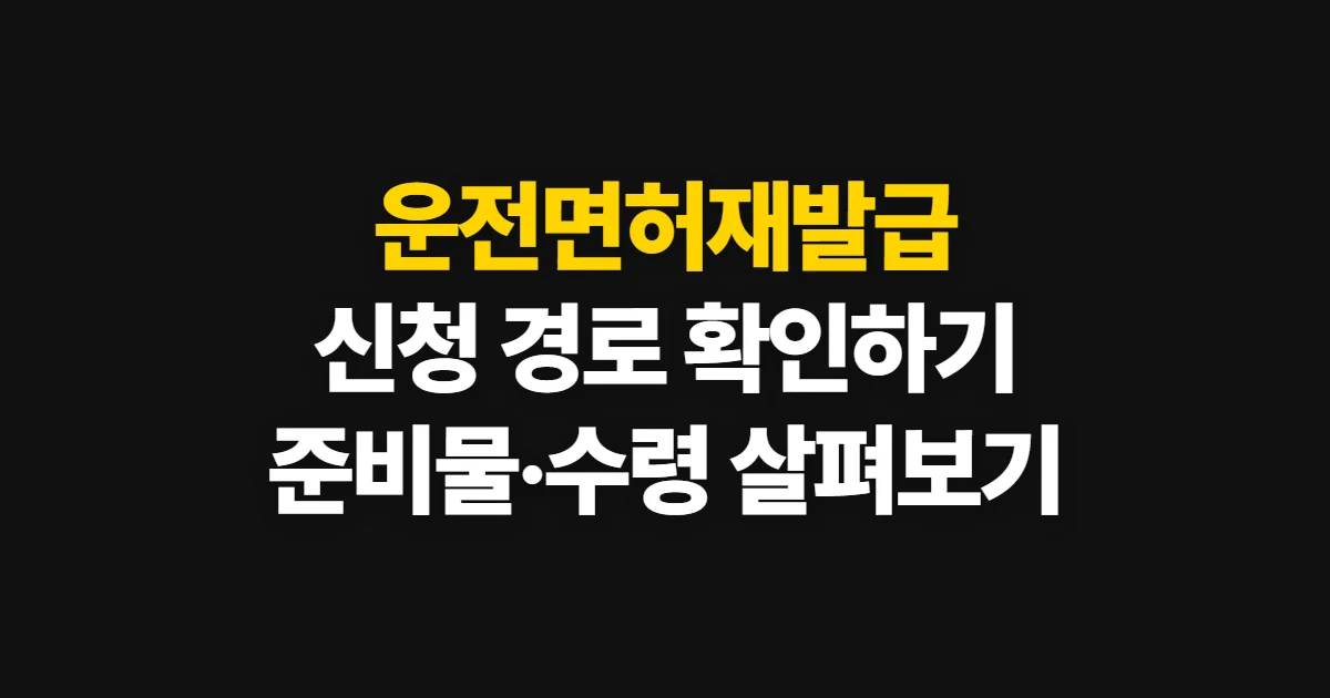 운전면허재발급, 신청 경로와 준비물·수령 확인 방법