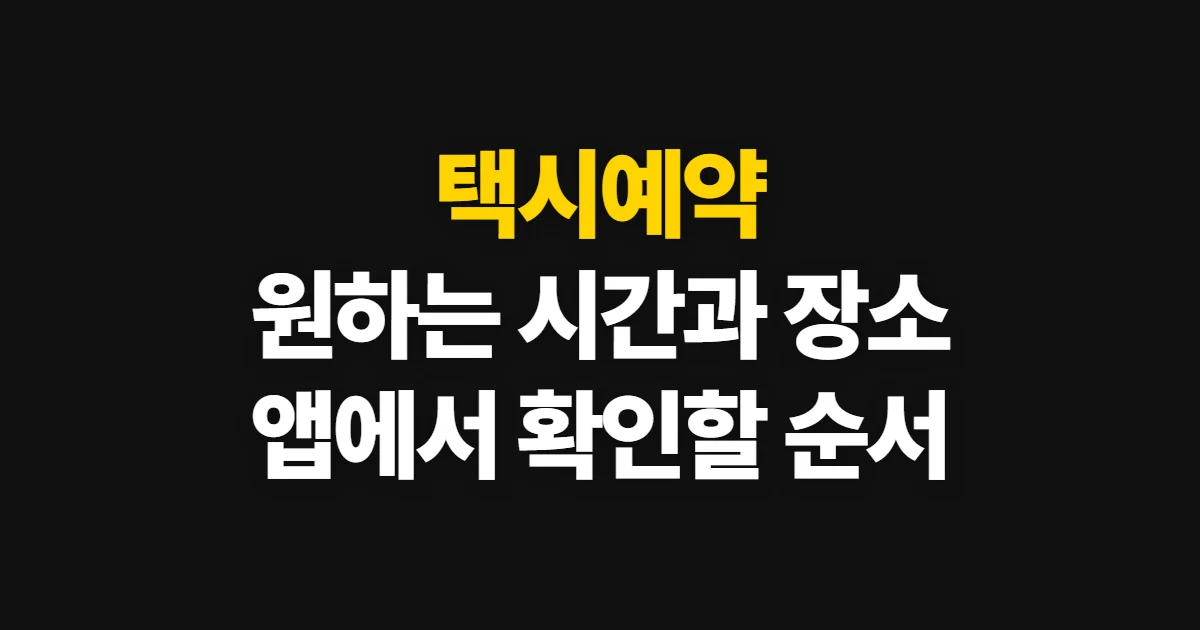 택시예약, 시간과 장소에 맞는 예약 방법 확인 순서