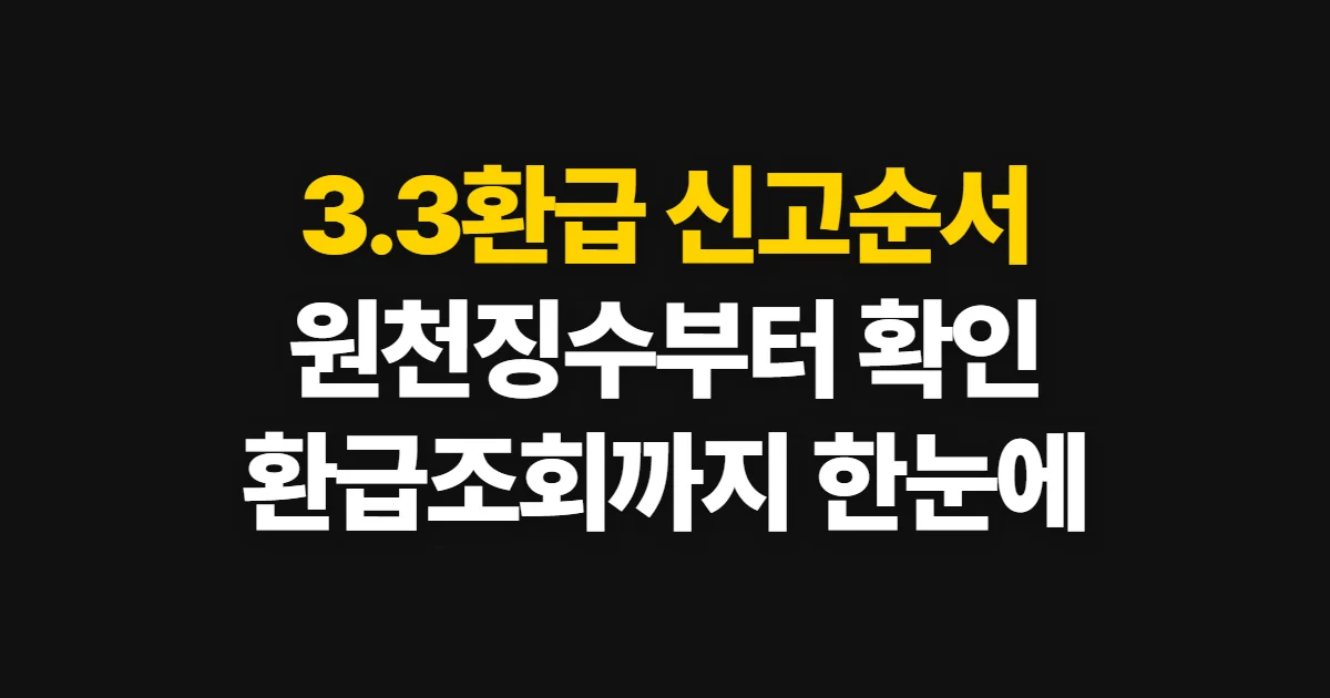 3.3환급, 종합소득세 신고와 환급 조회 순서