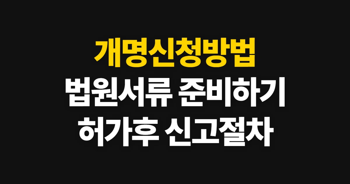 개명신청방법, 법원 서류와 신청 절차·허가 후 신고