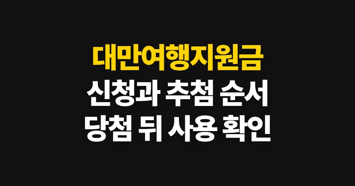 대만여행지원금, 신청 자격과 추첨 확인 순서