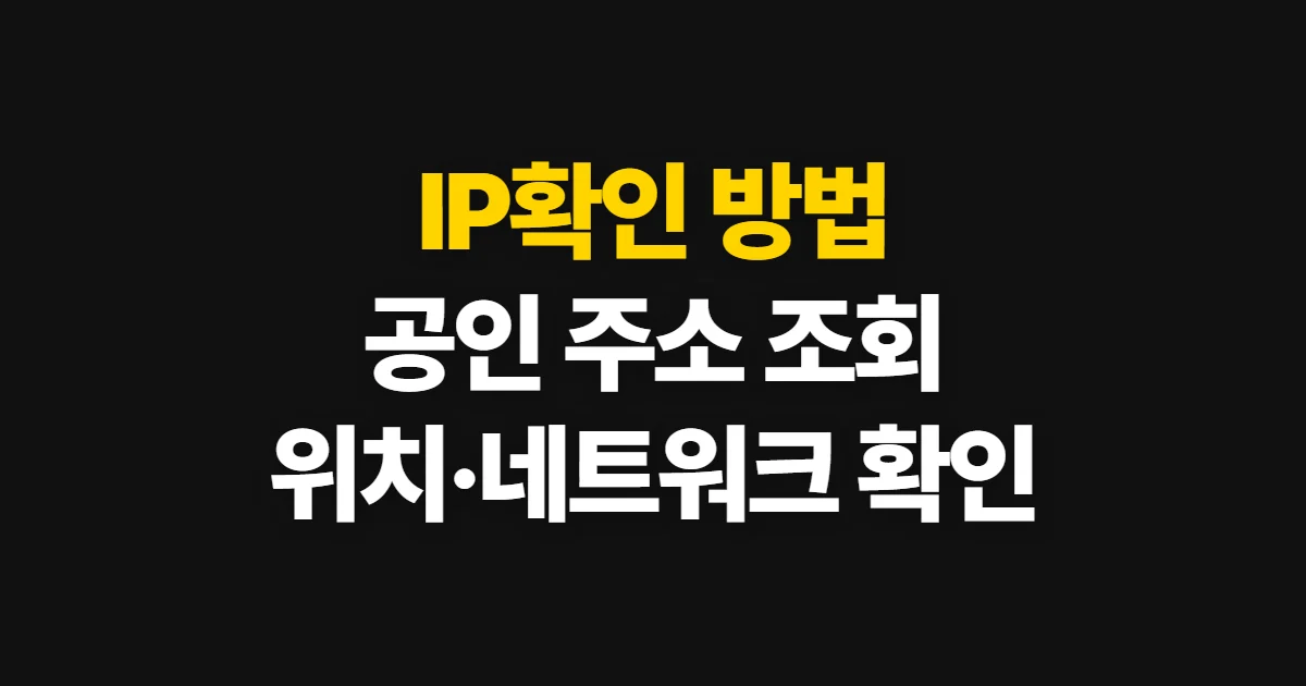 IP확인, 공인 주소와 위치·네트워크 정보 조회 방법