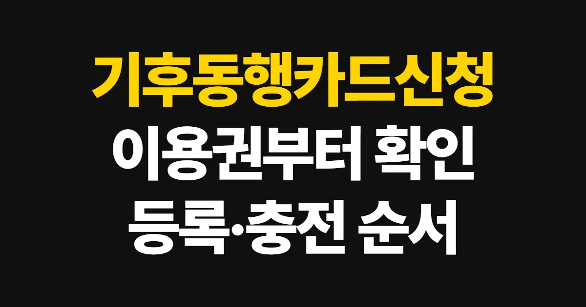 기후동행카드신청, 이용권 확인과 카드 등록 순서