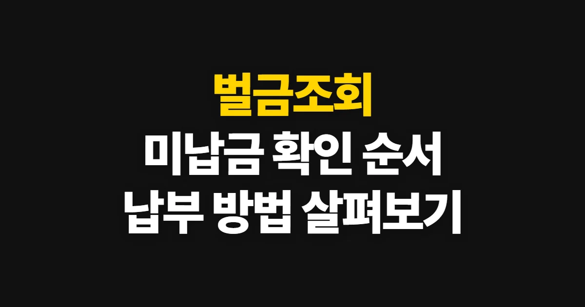 벌금조회, 납부 여부와 미납 금액 확인 순서