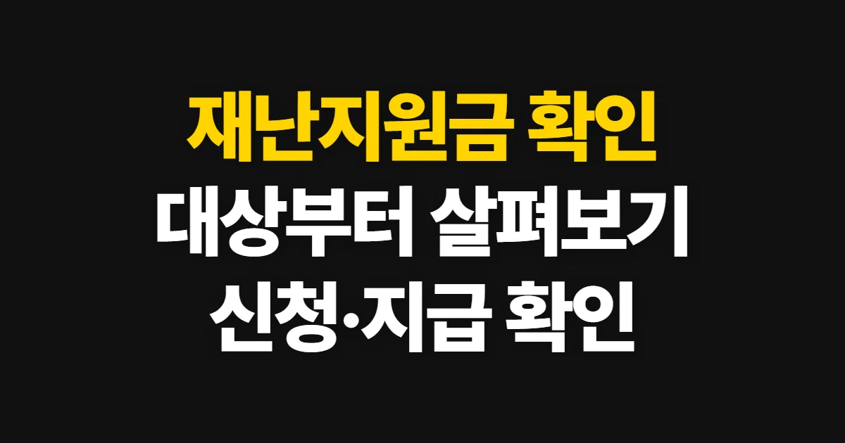 재난지원금, 대상과 금액부터 신청·지급 여부까지 확인하는 순서