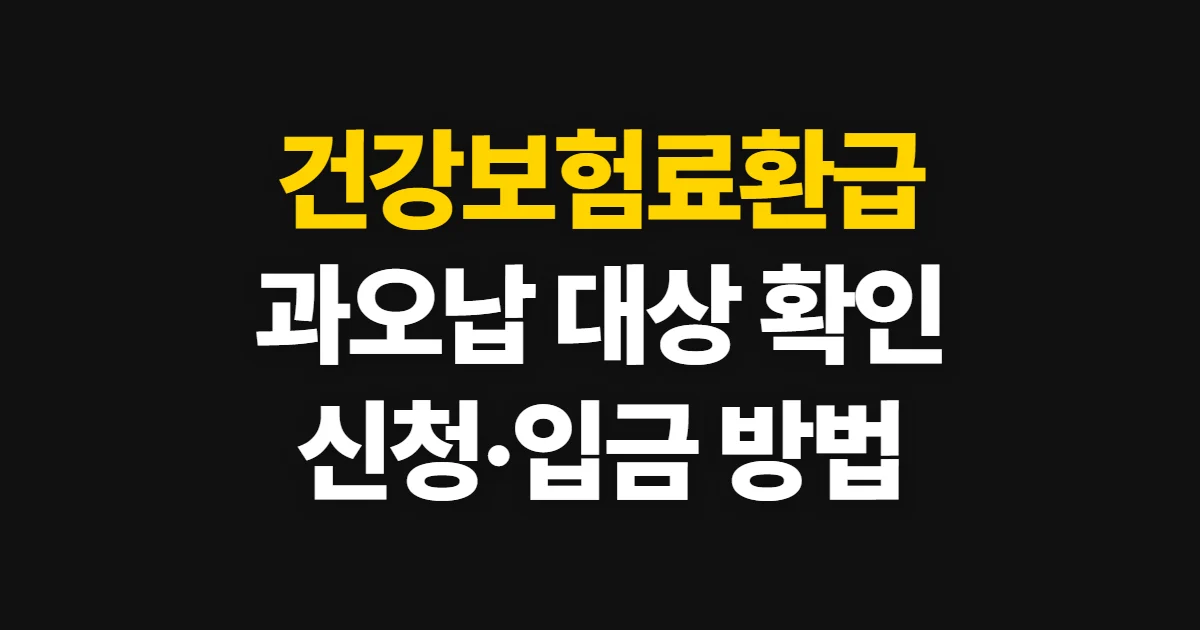건강보험료환급, 과오납 대상 확인과 신청·지급 방법