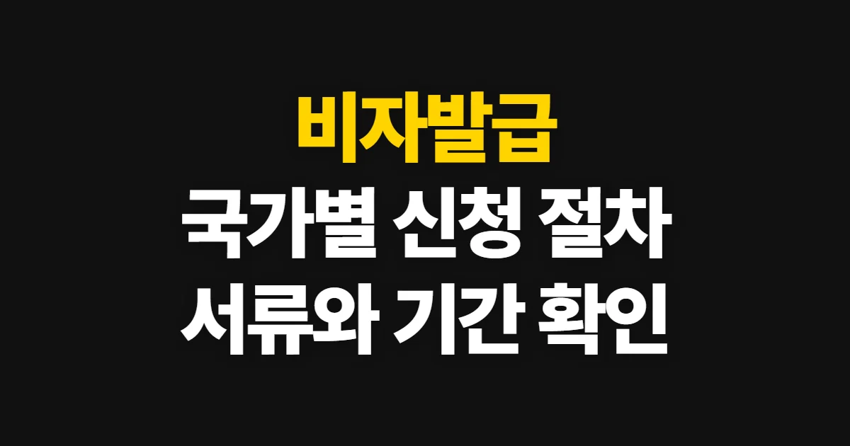 비자발급, 방문 국가별 요건 확인과 신청 절차