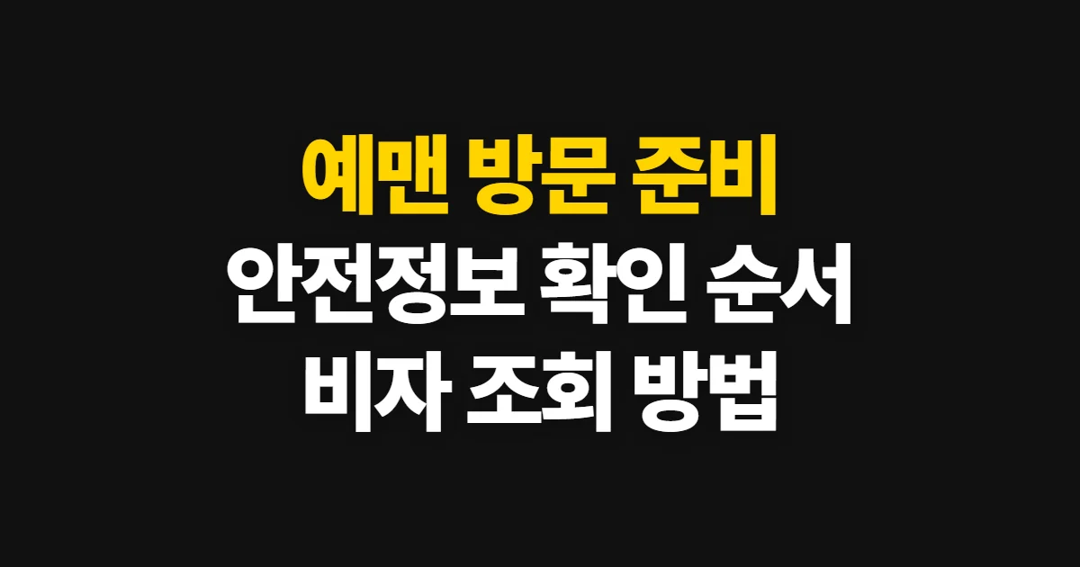 예맨, 안전정보와 입국 절차를 확인하는 순서