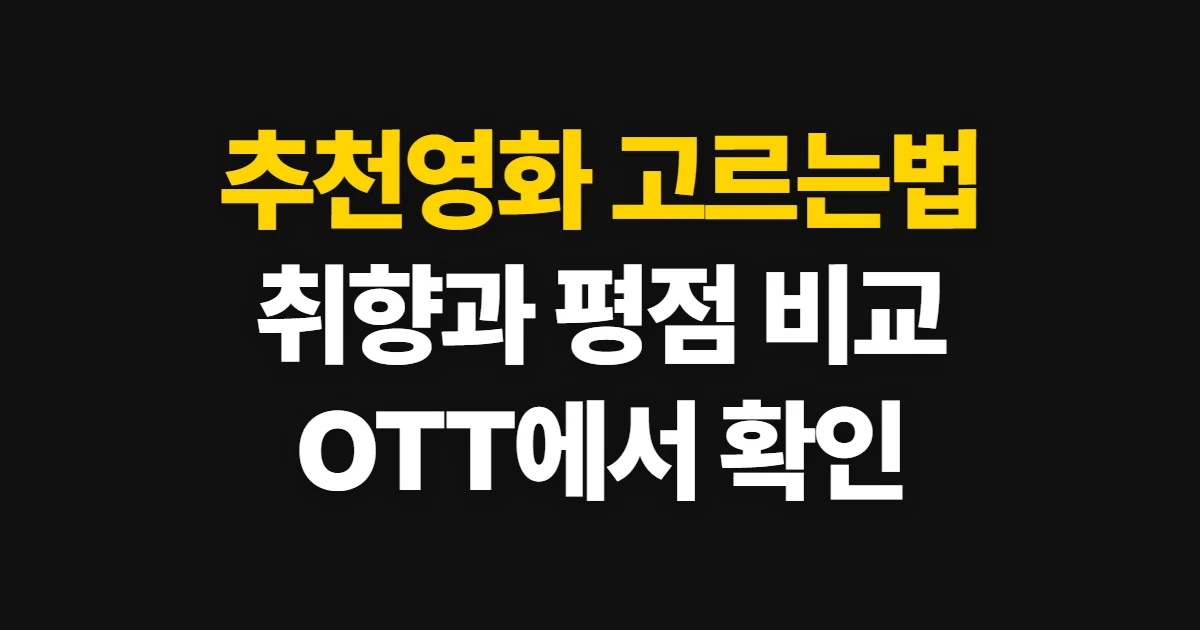 추천영화, 취향·장르와 평점으로 후보를 좁히는 방법