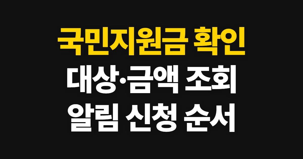 국민지원금, 대상·금액·신청 가능 여부 확인 순서