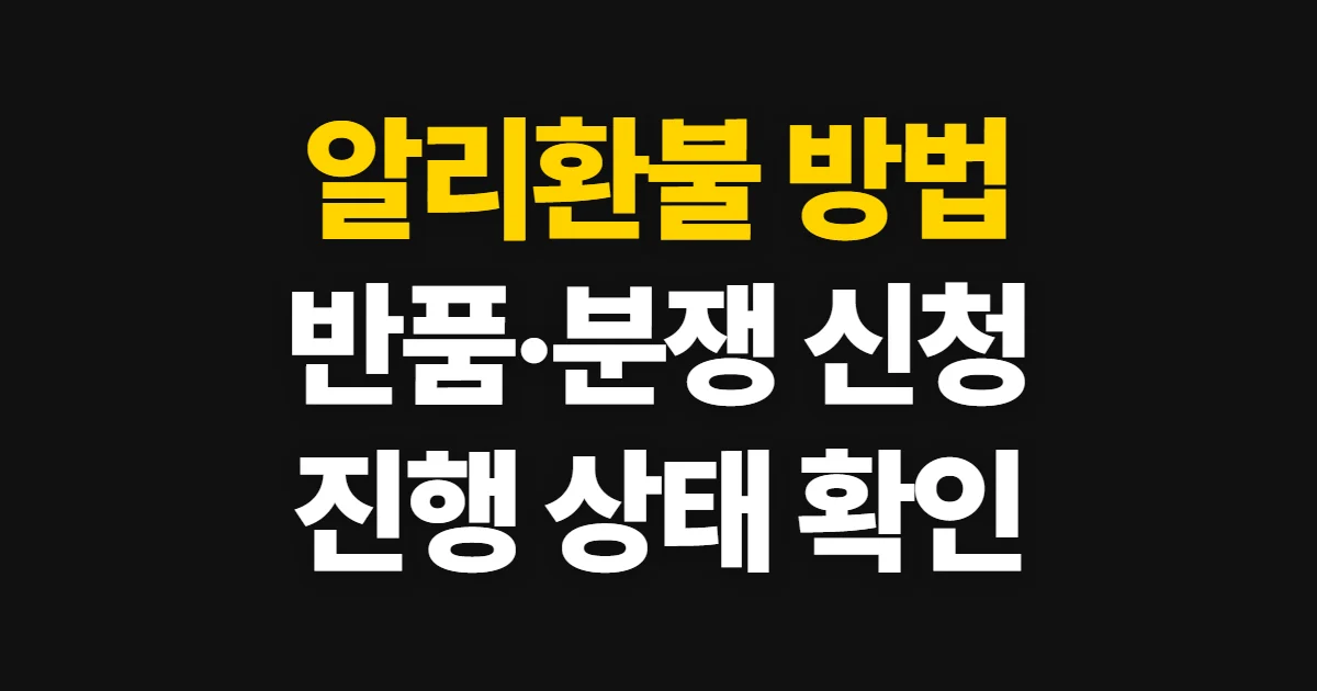 알리환불, 주문 환불·반품과 분쟁 신청 순서