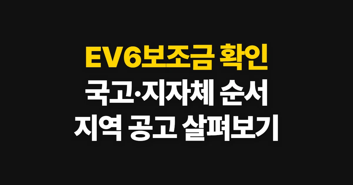 EV6보조금, 국고와 지자체 지원 확인 순서
