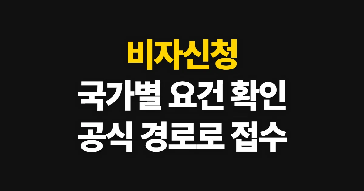 비자신청, 목적에 맞는 종류와 공식 신청 경로 확인하기