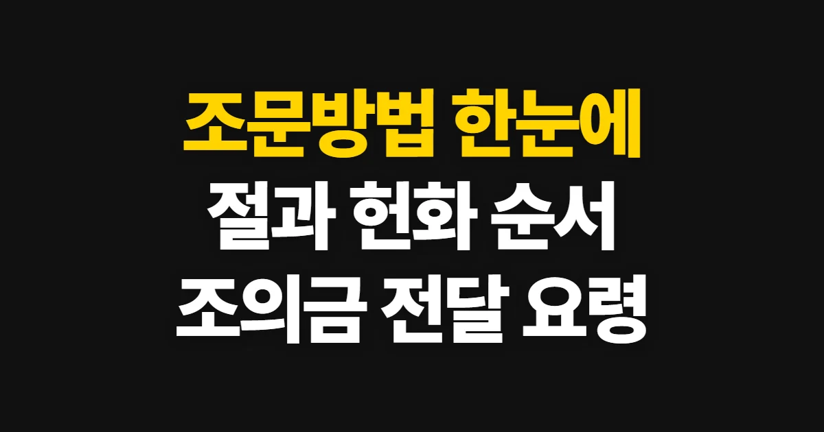 조문방법, 장례식장 예절과 절·조의금 전달 순서