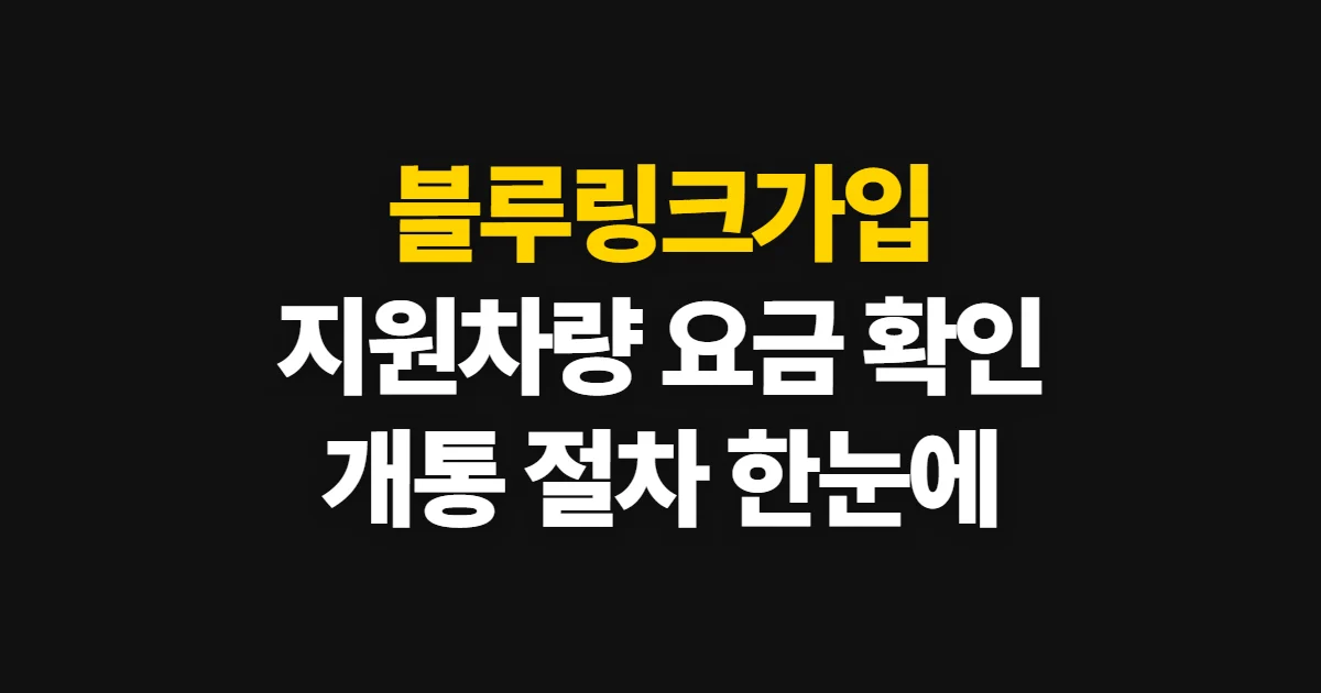 블루링크가입, 지원 차량과 요금·개통 절차 확인