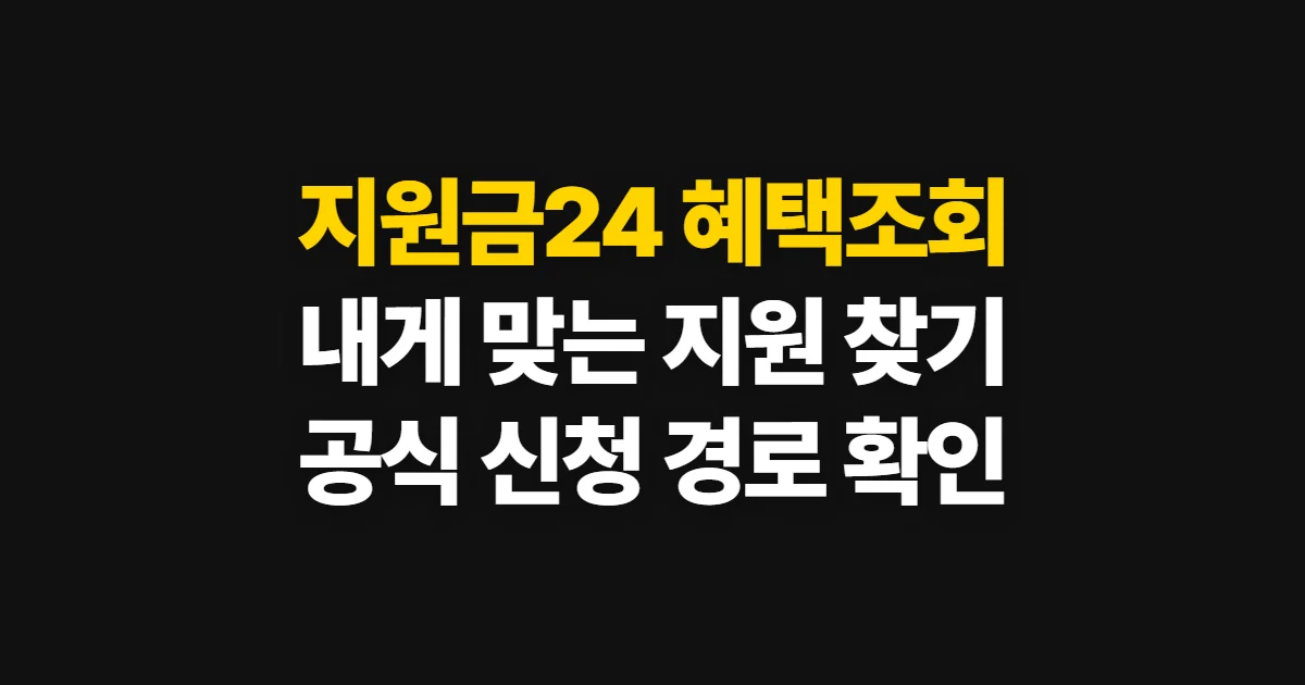 지원금24, 정부·지자체 혜택 조회와 신청 경로