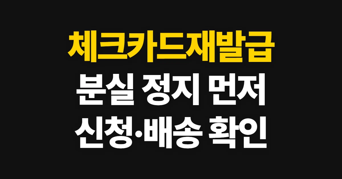 체크카드재발급, 분실·훼손 정지와 신청 방법·기간