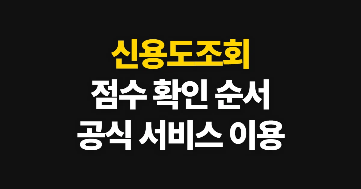 신용도조회, 공식 서비스에서 점수와 정보를 확인하는 방법